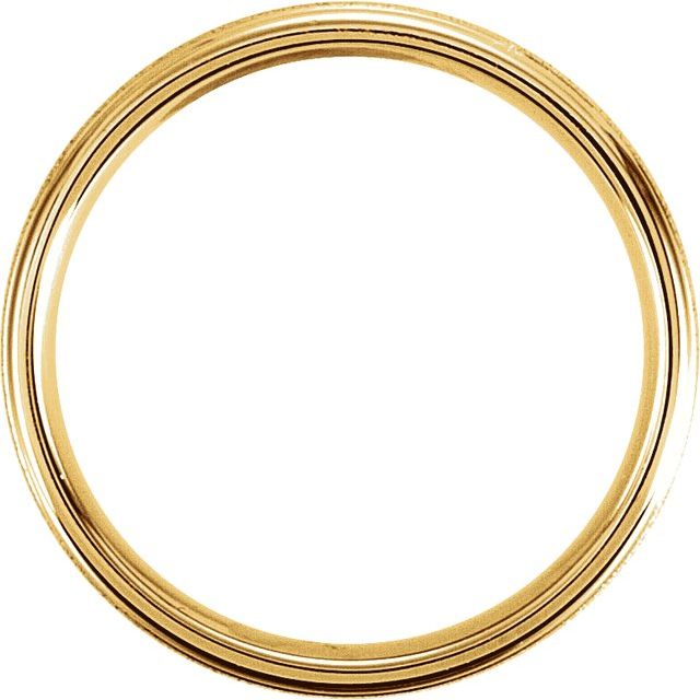 14K Yellow 6 mm Grooved Band with Foil Finish - Balacia