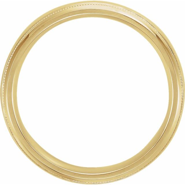 14K Yellow 6 mm Half Round Band with Milgrain - Balacia