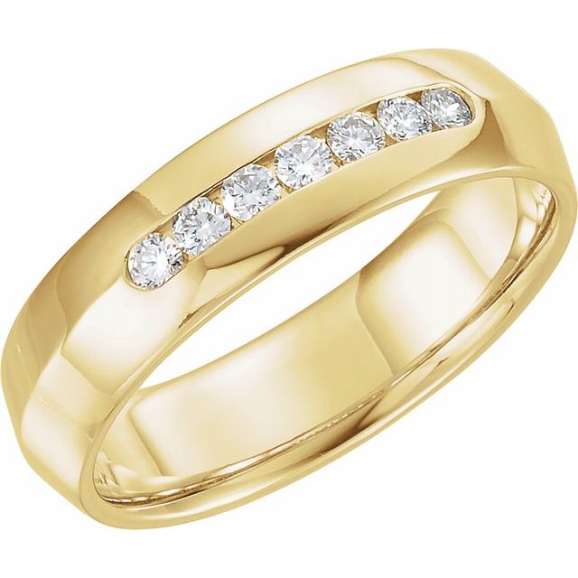 14K Yellow 6 mm Knife Edge wedding Band - Balacia
