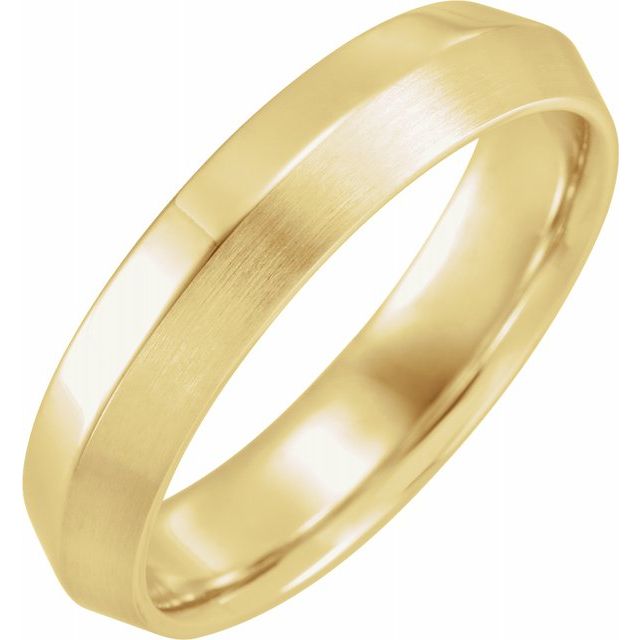 14K Yellow 6 mm Knife - Edge Band with Satin Finish - Balacia