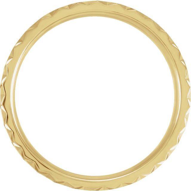 14K Yellow 6 mm Scalloped Edge Band with Satin Finish - Balacia