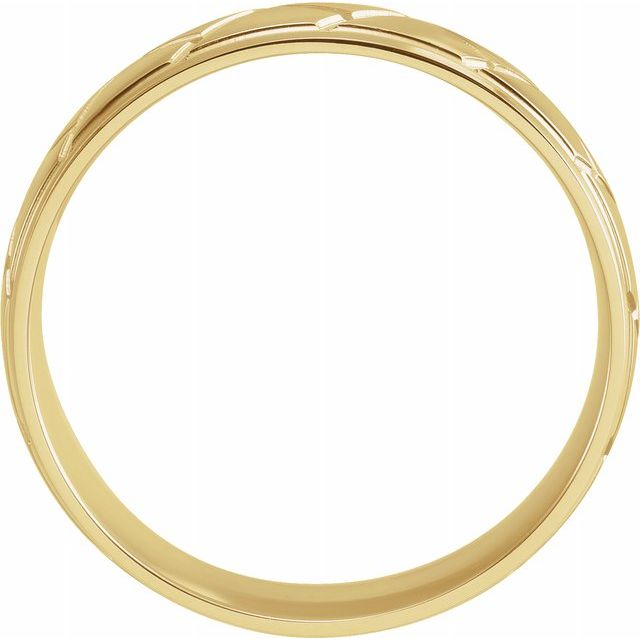 14K Yellow 6 mm Tread Pattern Band - Balacia