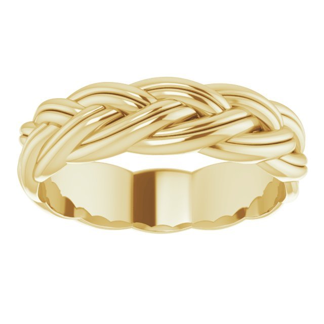 14K Yellow 6 mm Woven - Design Band - Balacia