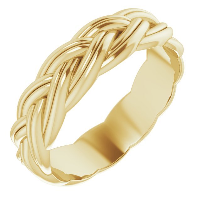14K Yellow 6 mm Woven - Design Band - Balacia