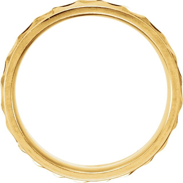 14K Yellow 6.75 mm Ridged Band with Milgrain - Balacia