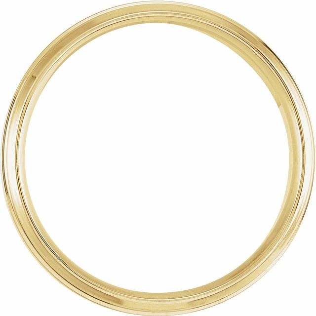14K Yellow 7 mm Beveled - Edge Band with Satin Finish - Balacia
