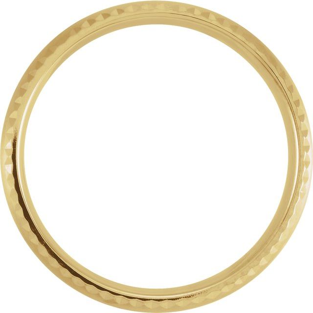 14K Yellow 7 mm Faceted Edge Band with Satin Finish - Balacia