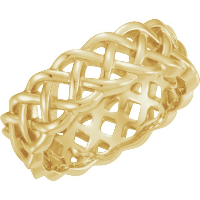14K Yellow 8 mm Celtic - Inspired Band - Balacia