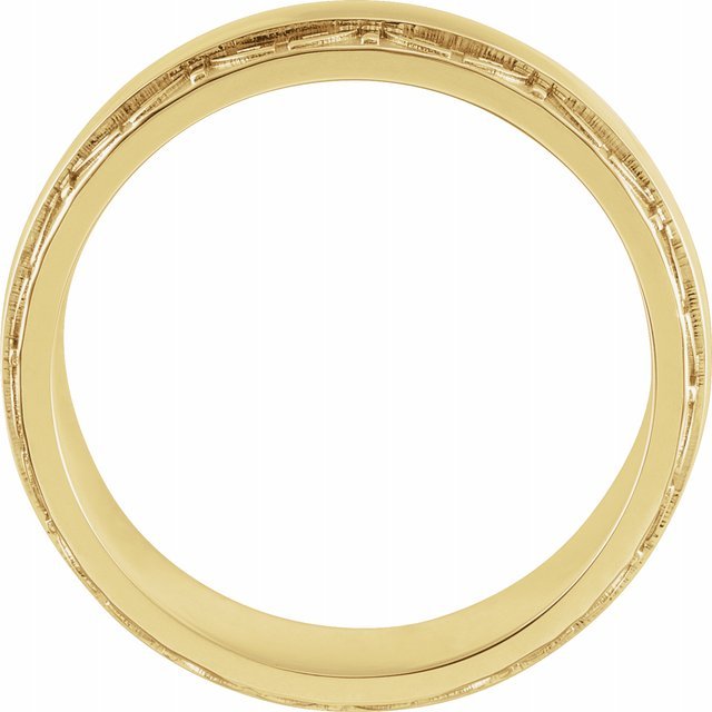 14K Yellow 8 mm Sculptural Edge Band - Balacia