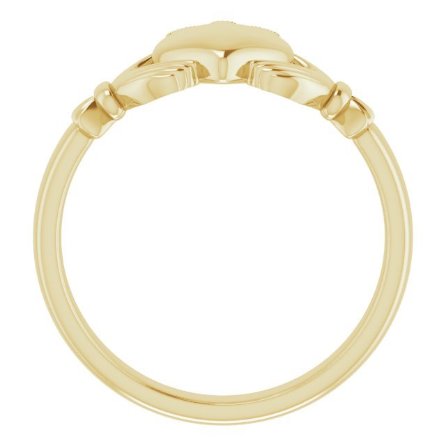 14K Yellow 8.5 mm Claddagh Ring - Balacia