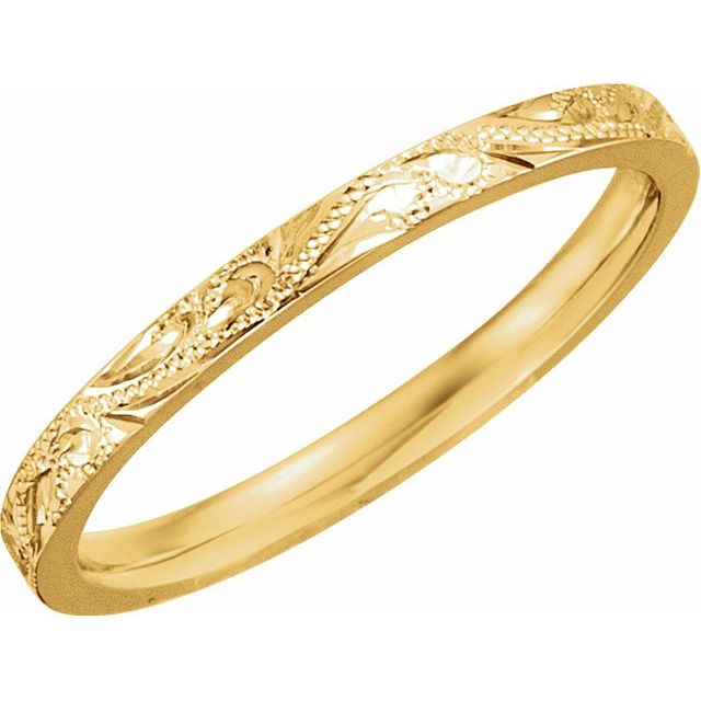 14K Yellow Design - Engraved Band - Balacia