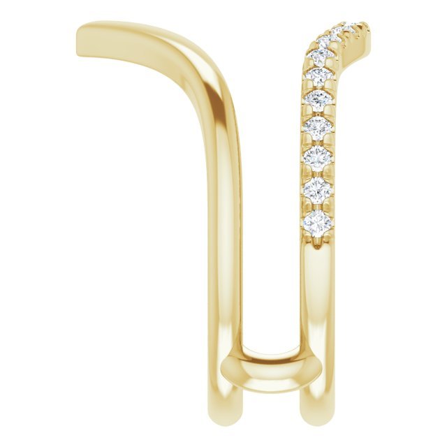 14k Yellow Diamond Accented V - Shaped Ring Guard - Balacia