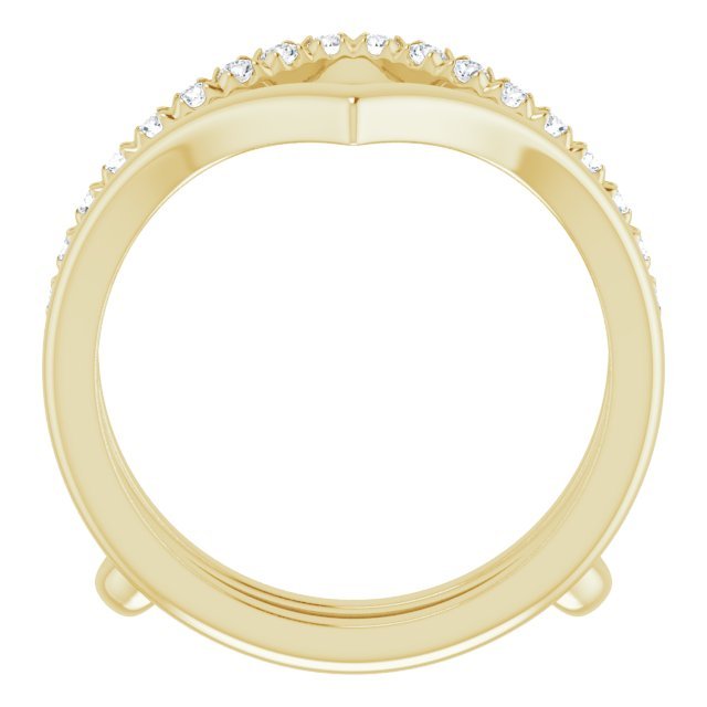 14k Yellow Diamond Accented V - Shaped Ring Guard - Balacia