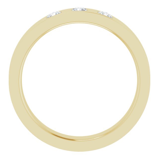 14K Yellow Gold 1/5 CTW Diamond 3 - Stone Flat Band - Balacia