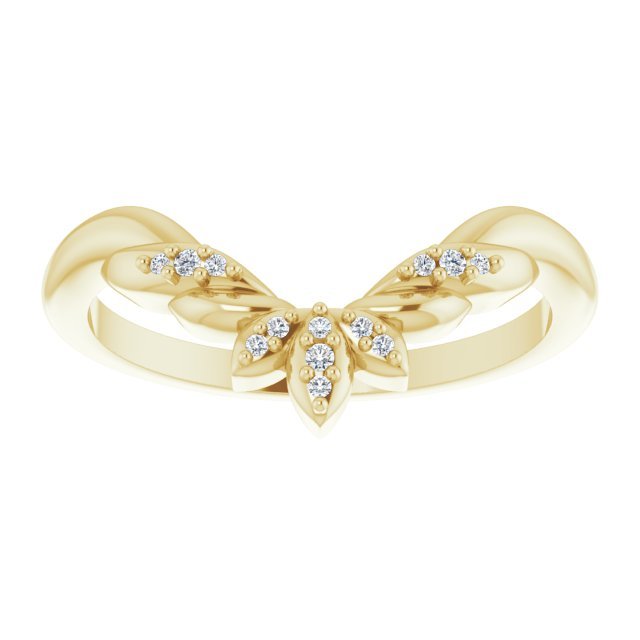 14k Yellow Gold Diamond Floral - Inspired Contour Band - Balacia