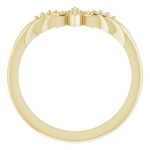 14k Yellow Gold Diamond Floral - Inspired Contour Band - Balacia