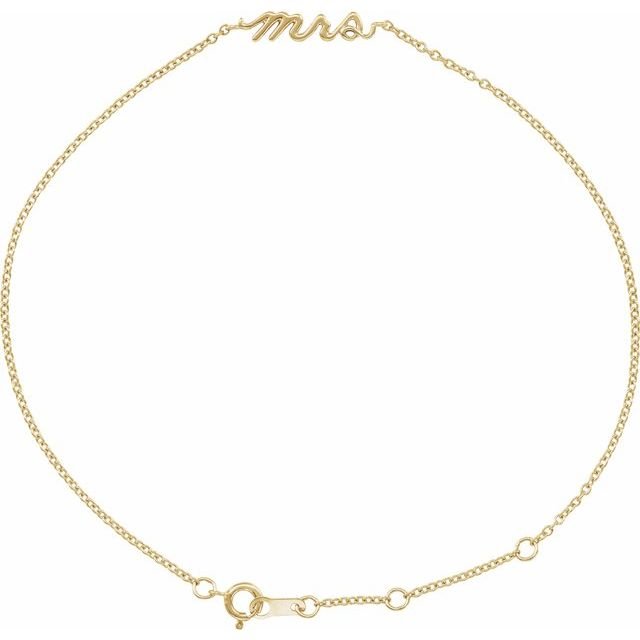 14k Yellow Gold Mrs Bracelet Wedding Gift - Balacia