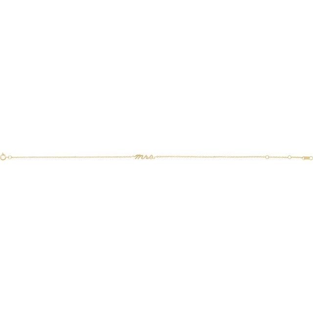 14k Yellow Gold Mrs Bracelet Wedding Gift - Balacia