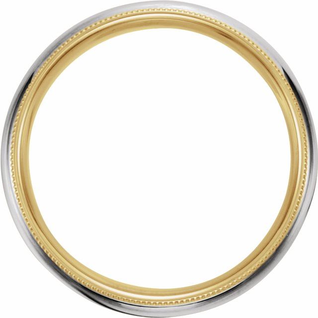 14K Yellow & Platinum & 14K Yellow 6 mm Grooved Band with Milgrain - Balacia