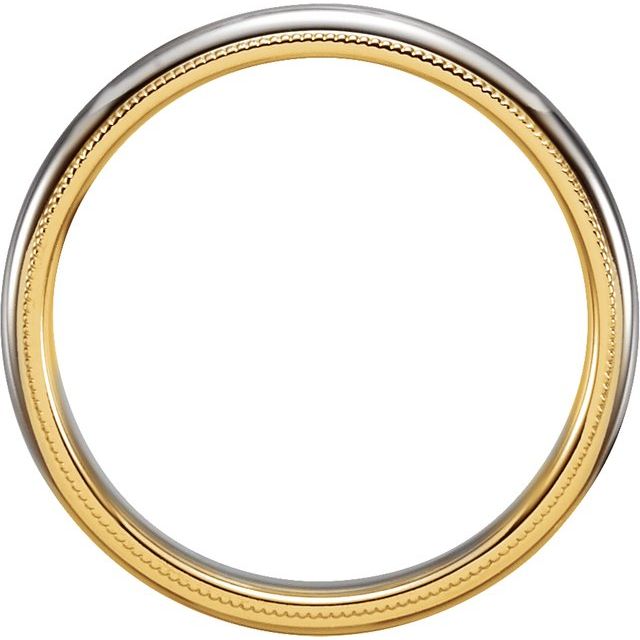 14K Yellow & White 3.5 mm Half Round Band with Milgrain - Balacia