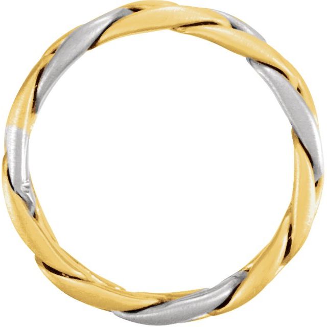 14K Yellow & White 4.5 mm Woven Band - Balacia