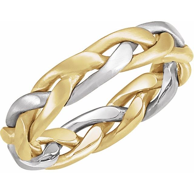 14K Yellow & White 4.5 mm Woven Band - Balacia
