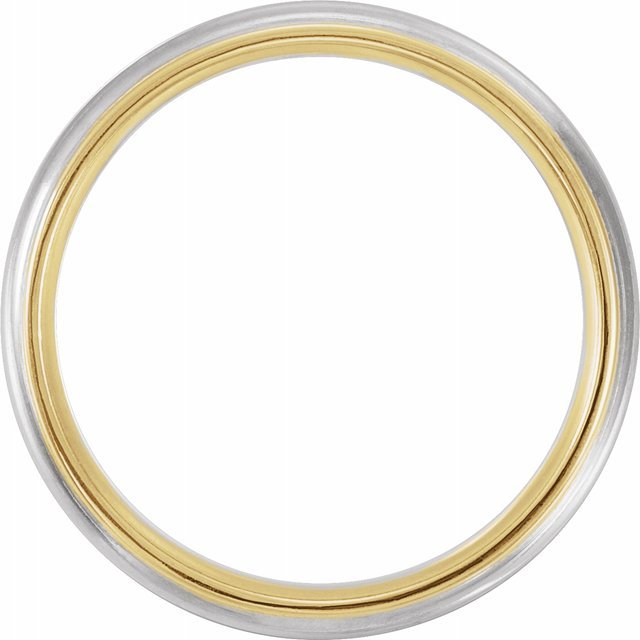 14K Yellow & White 6 mm Half Round Band with Milgrain - Balacia