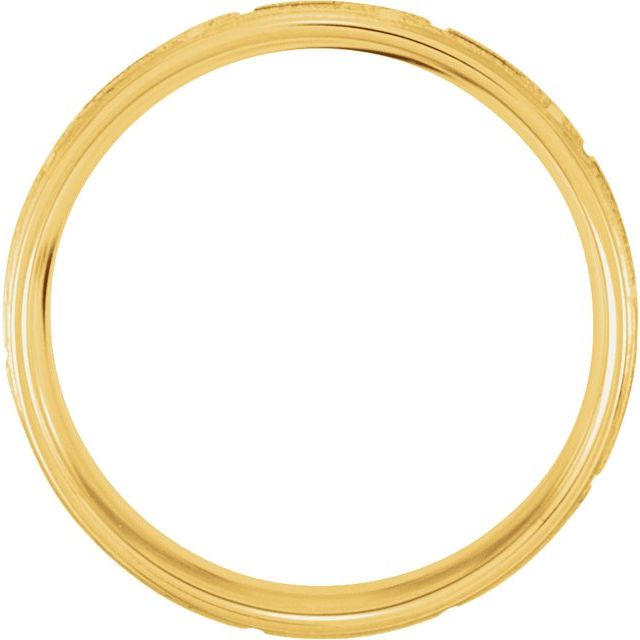 14K Yellow & White 7 mm Greek Key Pattern Band - Balacia