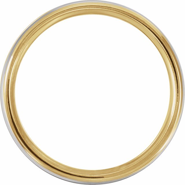 14K Yellow/White/Yellow 6 mm Grooved Band - Balacia