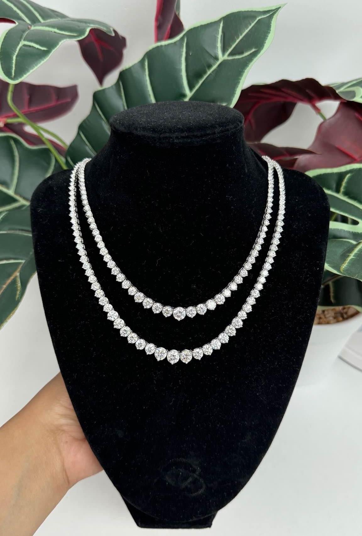 15 Carat 20 Carat graduated lab Diamond Tennis Necklace