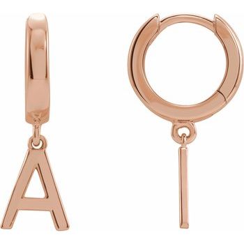 18K Initial A Hinged Huggie Earring - Balacia