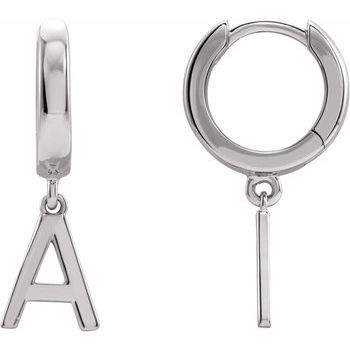 18K Initial A Hinged Huggie Earring - Balacia