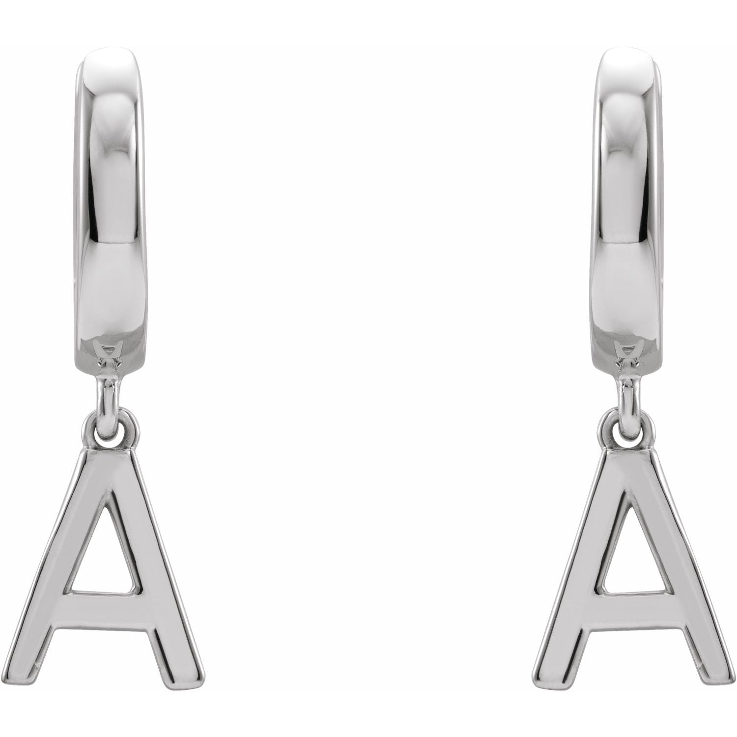 18K Initial A Hinged Huggie Earring - Balacia
