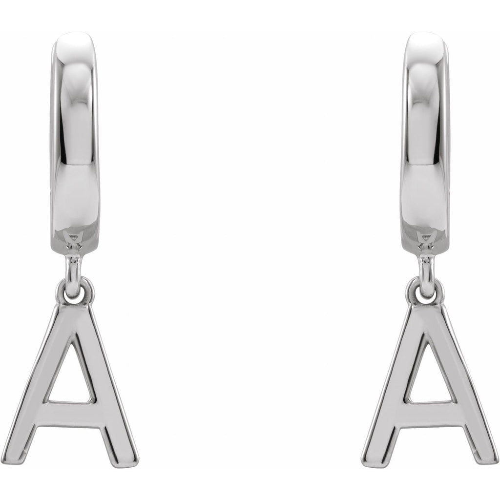 18K Initial A Hinged Huggie Earring - Balacia