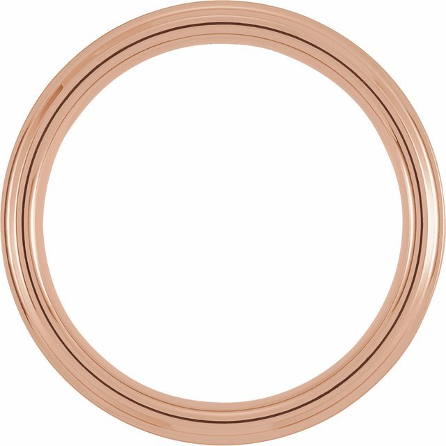 18K Rose Gold PVD Tungsten 6 mm Beveled - Edge Band with Satin Finish - Balacia