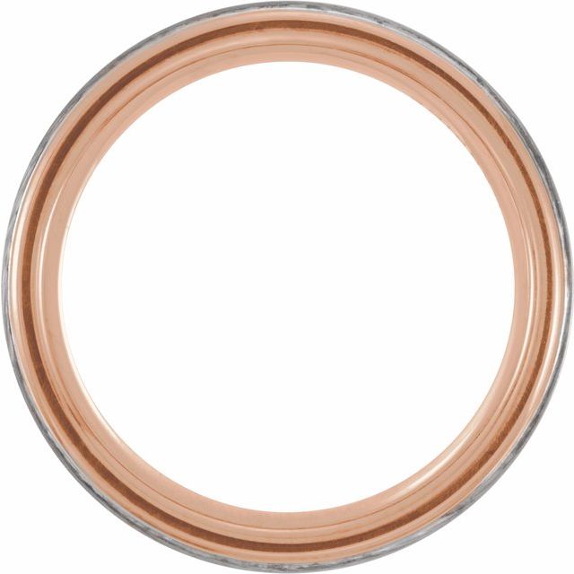 18K Rose Gold PVD Tungsten 8 mm Grooved Band - Balacia