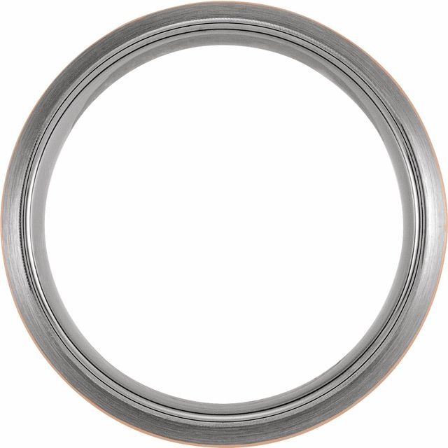 18K Rose Gold PVD Tungsten 8 mm Half Round Band - Balacia