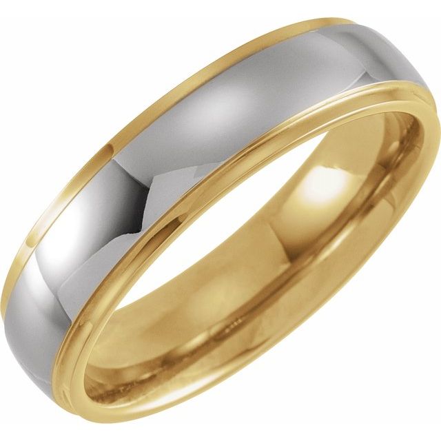18K Yellow Gold PVD Tungsten 6 mm Flat Edge Band - Balacia