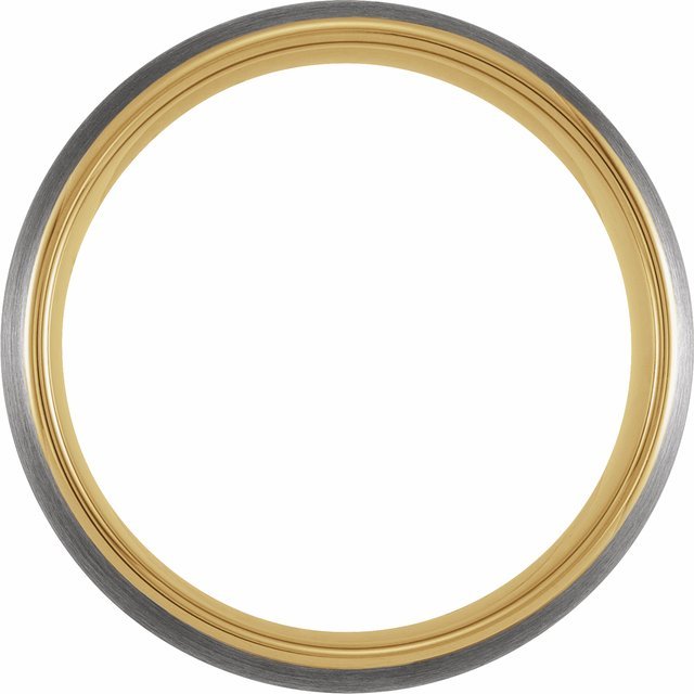 18K Yellow Gold PVD Tungsten 8 mm Half Round Band - Balacia