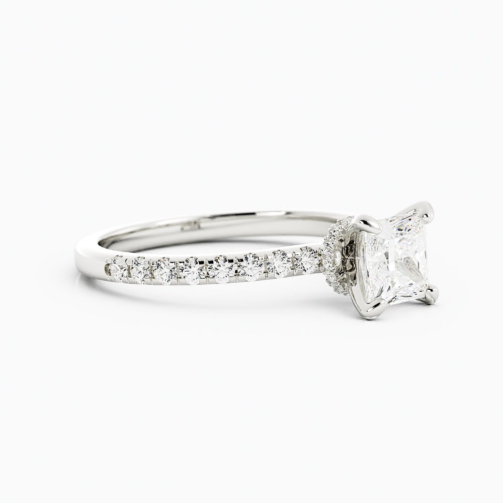 2.1 Carat Round Cut Moissanite Engagement Ring 14k White Gold - Balacia