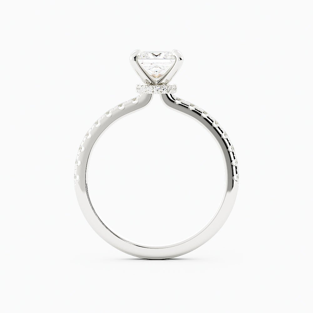 2.1 Carat Round Cut Moissanite Engagement Ring 14k White Gold - Balacia