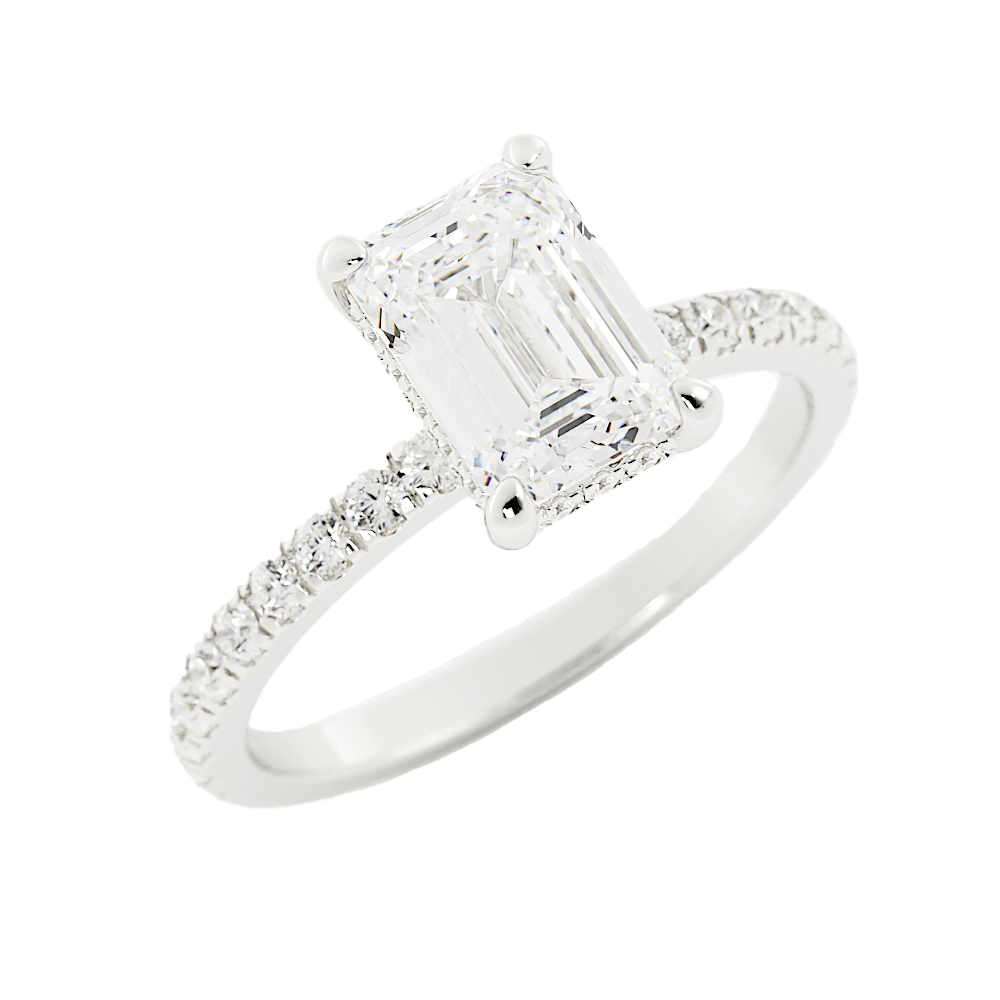 emerald cut moissanite engagement ring