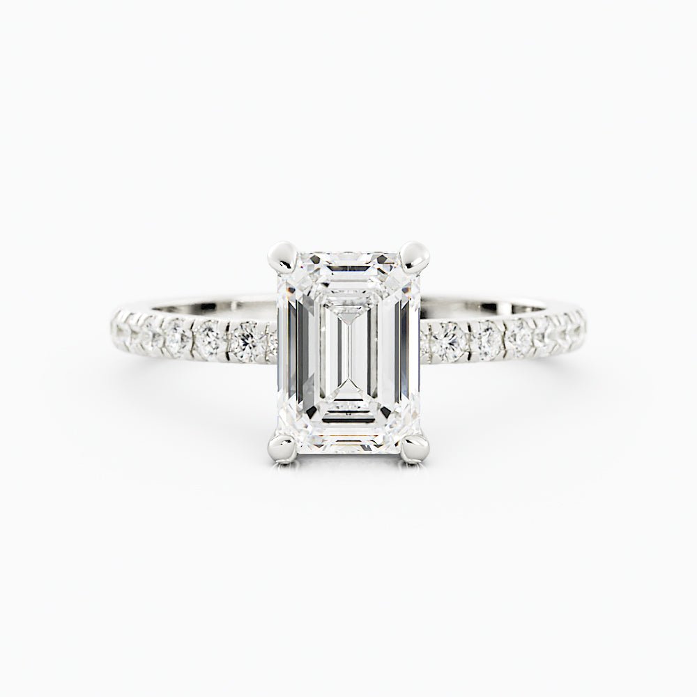 2 Carat Emerald Cut Moissanite Engagement Ring
