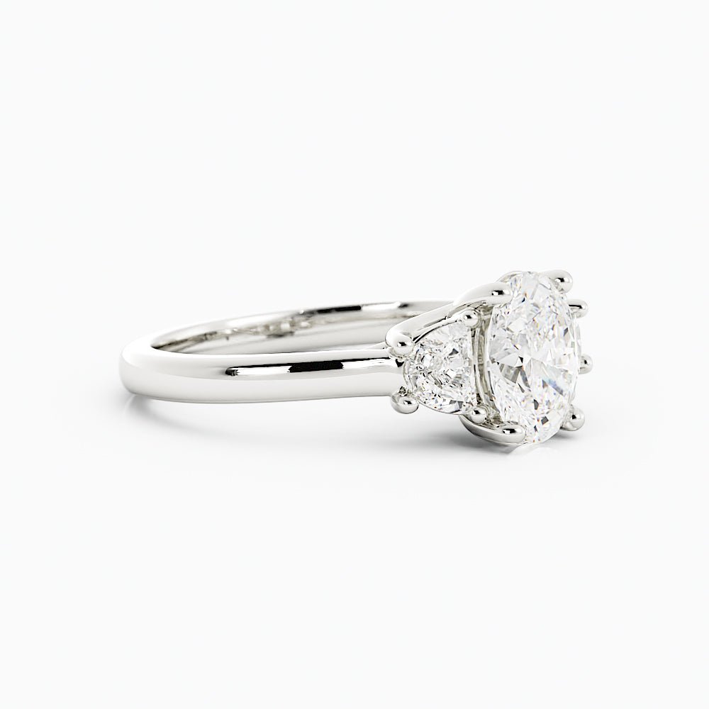 2.2 Carat Oval Cut Diamond Engagement Ring 14k White Gold - Balacia