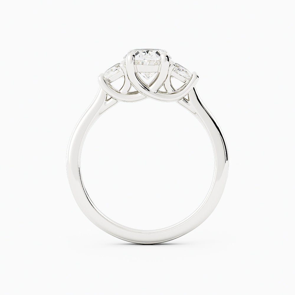 2.2 Carat Oval Cut Diamond Engagement Ring 14k White Gold - Balacia