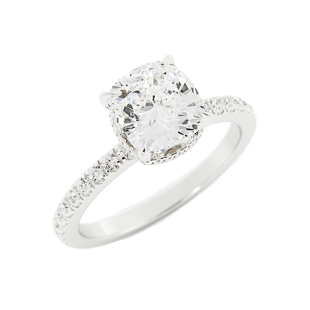 2.4 Carat Round Cut Diamond Engagement Ring 14k White Gold - Balacia