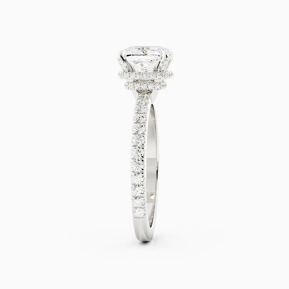 2.4 Carat Round Cut Diamond Engagement Ring 14k White Gold - Balacia