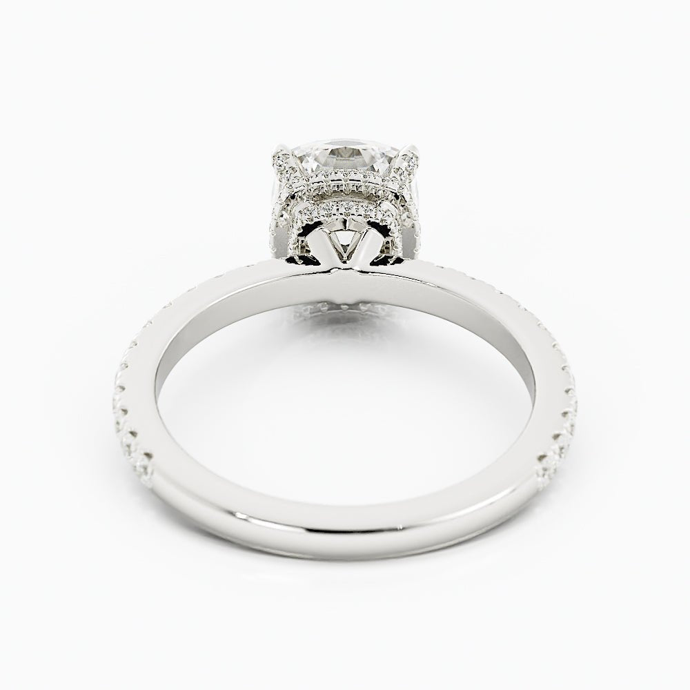 2.4 Carat Round Cut Diamond Engagement Ring 14k White Gold - Balacia