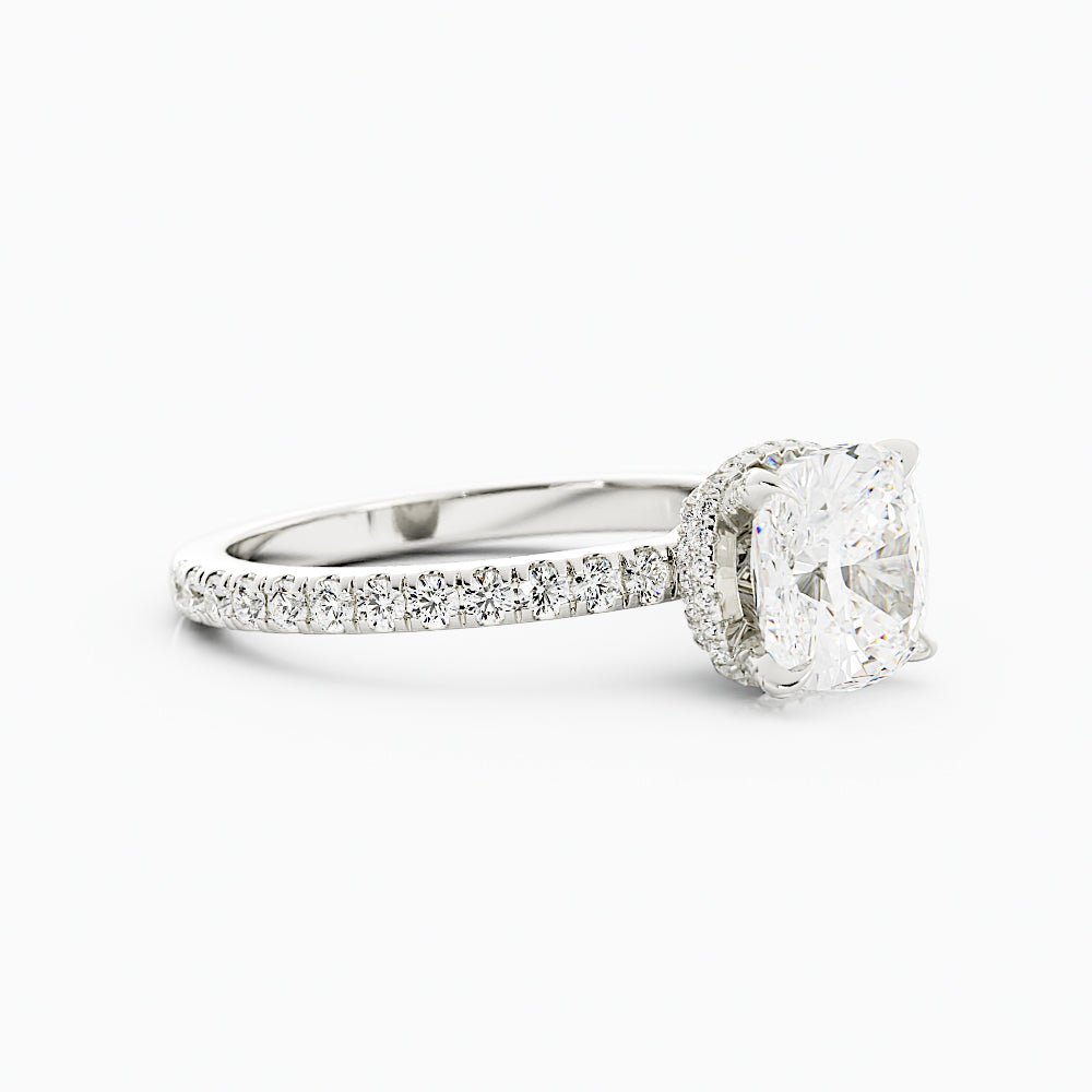 2.4 Carat Round Cut Diamond Engagement Ring 14k White Gold - Balacia