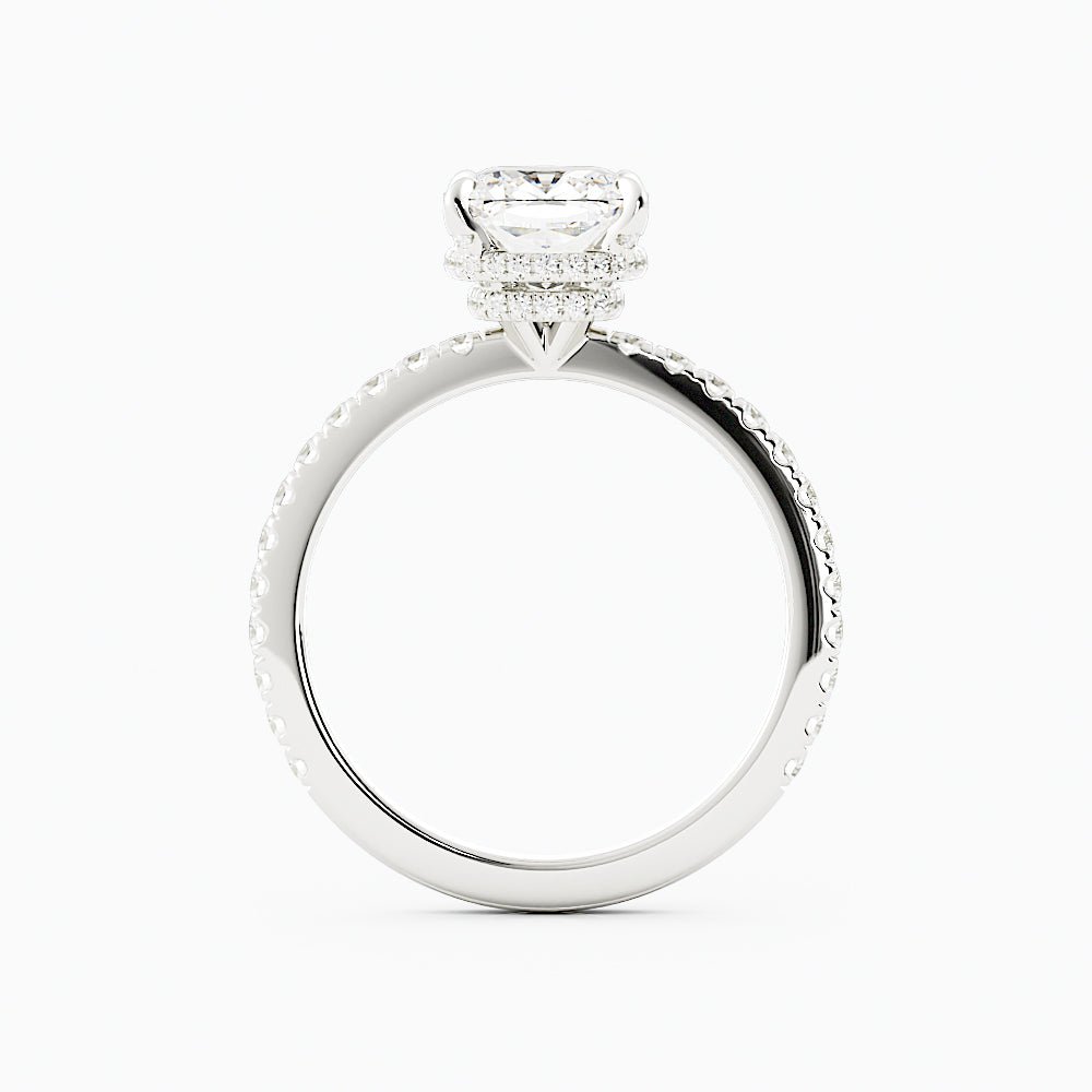 2.4 Carat Round Cut Moissanite Engagement Ring 14k White Gold - Balacia